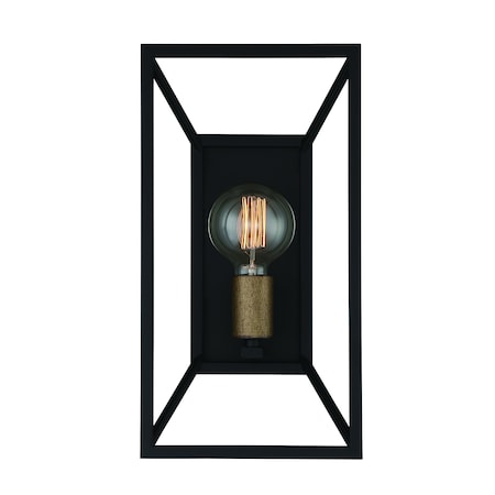 Designers Fountain Within 8in 1-Light Matte Black Modern Indoor Wall Sconce with Metal Cage D237M-WS-MB